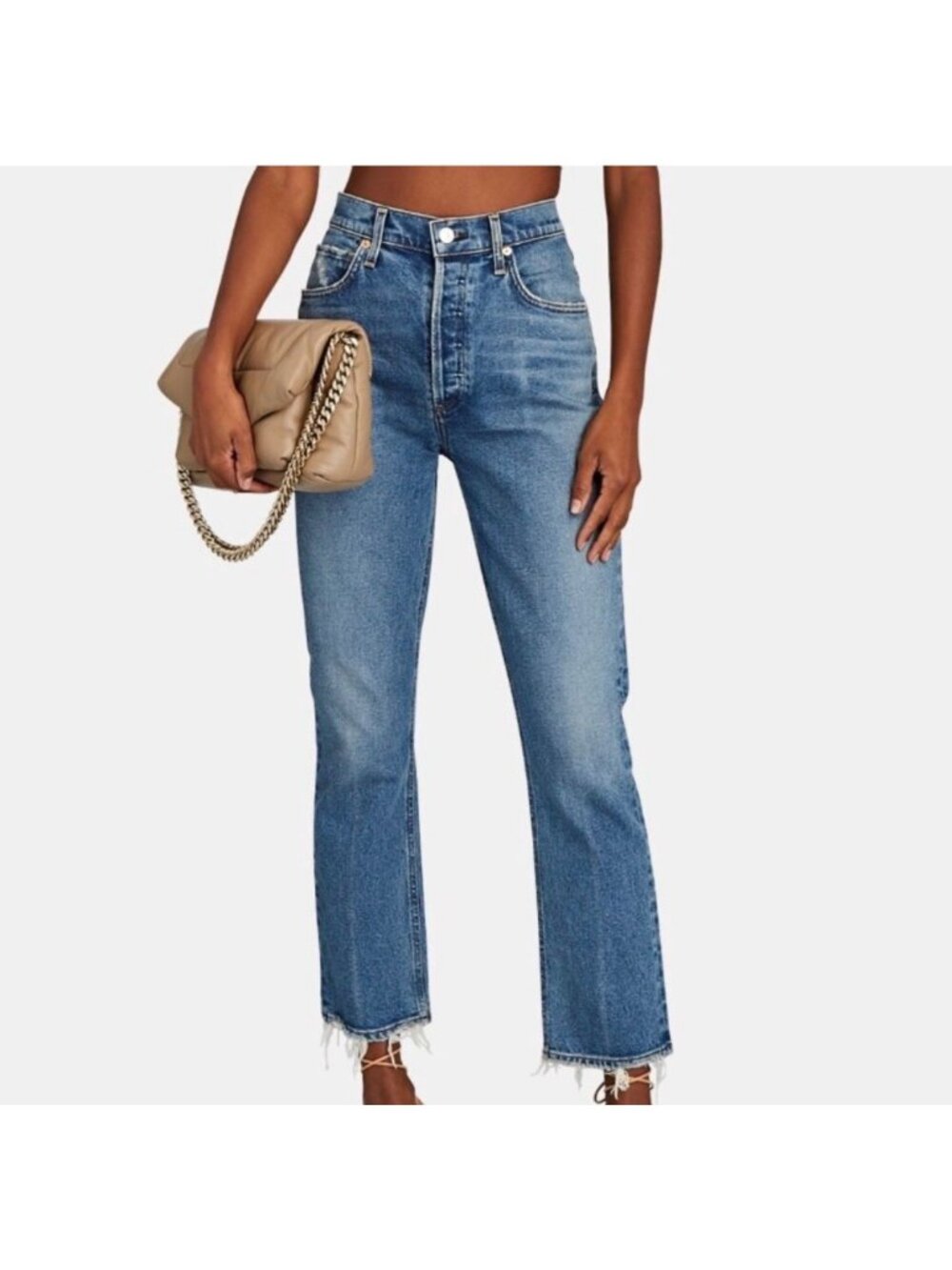 Citizens Of Humanity Jolene High Rise Slim Fit Blue Jeans Size 29 denim Button F